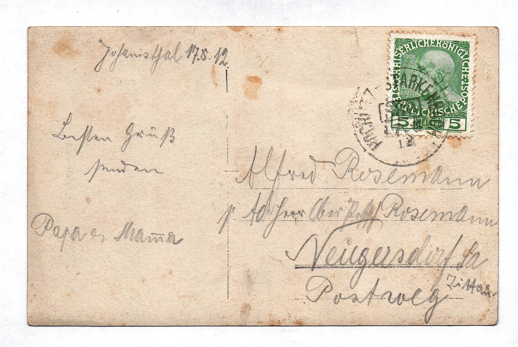 Foto Ansichtskarte Bild Johannisthal 1912 alte Postkarte Österreich ...